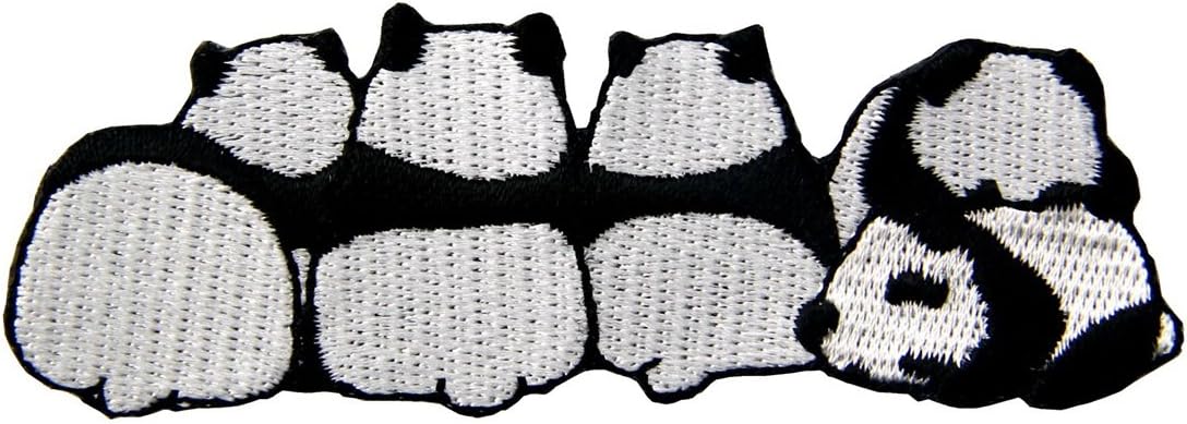 Cute Panda Patch Funny Applique Embroidered Iron On Sew On Emblem