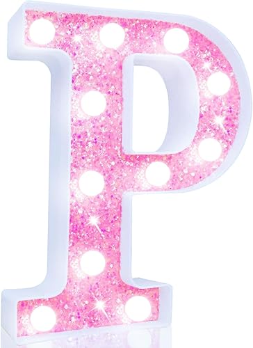 Miniatura 17 de Pooqla - Luz de números con iluminación LED rosa, funciona con pilas, con brillantina, para decoración de fiestas de cumpleaños y hogar Blanco cálido