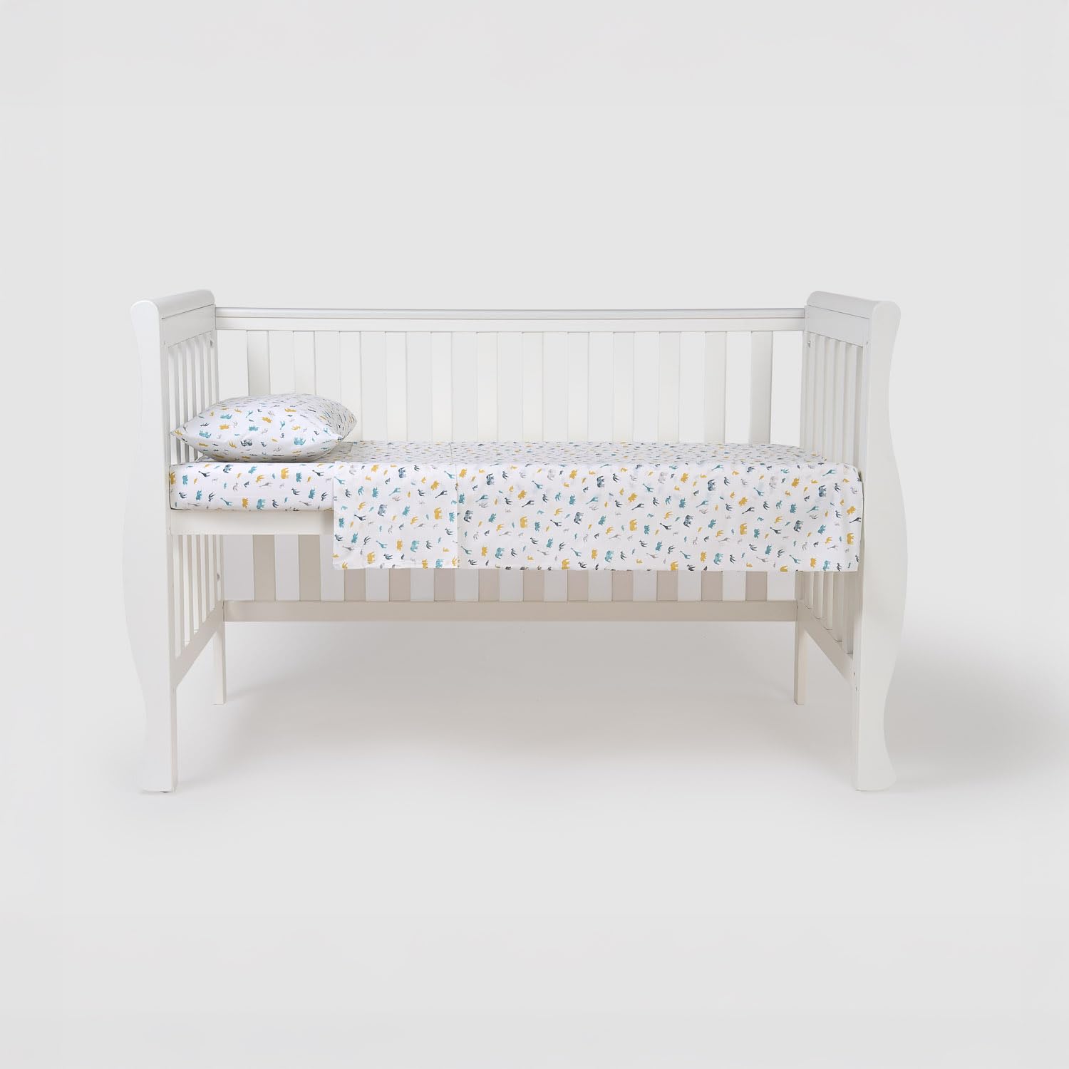 TRAMAS+ Set di Lenzuola per Culla e Miniculla, Lenzuola 100% Cotone Super Morbido per Bebè, Tessili per Cameretta 3 Pezzi con Disegni Allegri - 60x120cm, Julie - 1