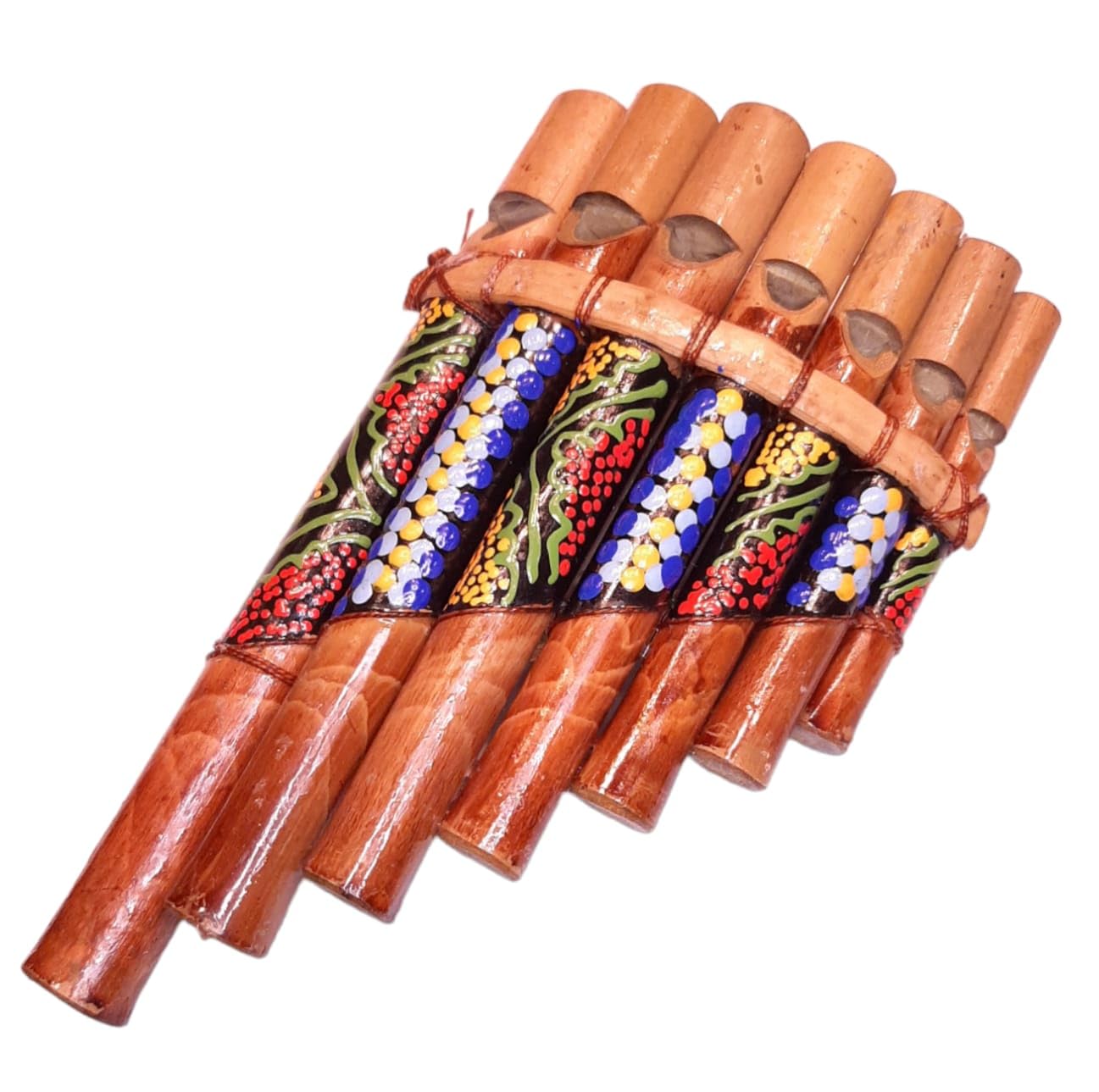Flûte de pan Péruvienne Artisanale Décorée 7 notes Bambou