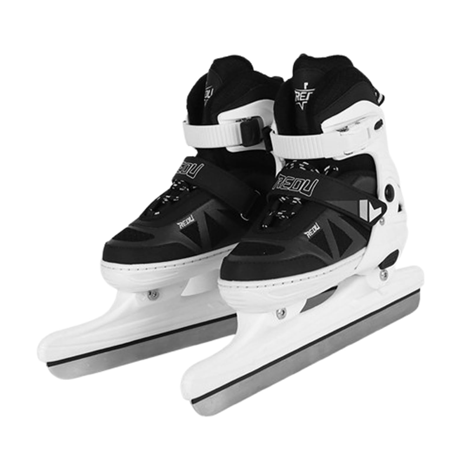 Patins de Hockey sur Glace Junior Chaussures de Patinage de Vitesse Patins À Glace avec Système De Laçage Rapide Et Boucle À Poussoir Patins À Glace Réglables Adultes Femmes Hommes
