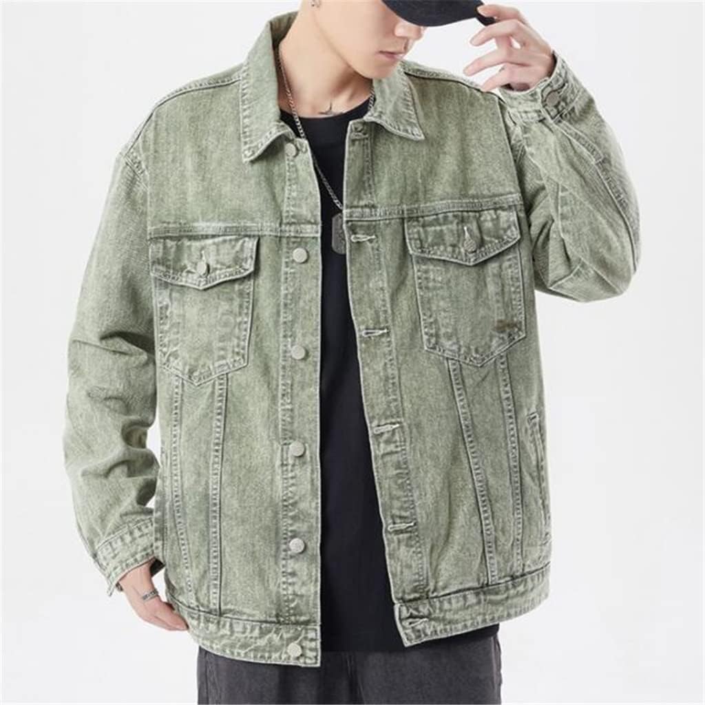 Retro Work Jacket Denim Men's Autumn Washed Casual Top(2XLcode)