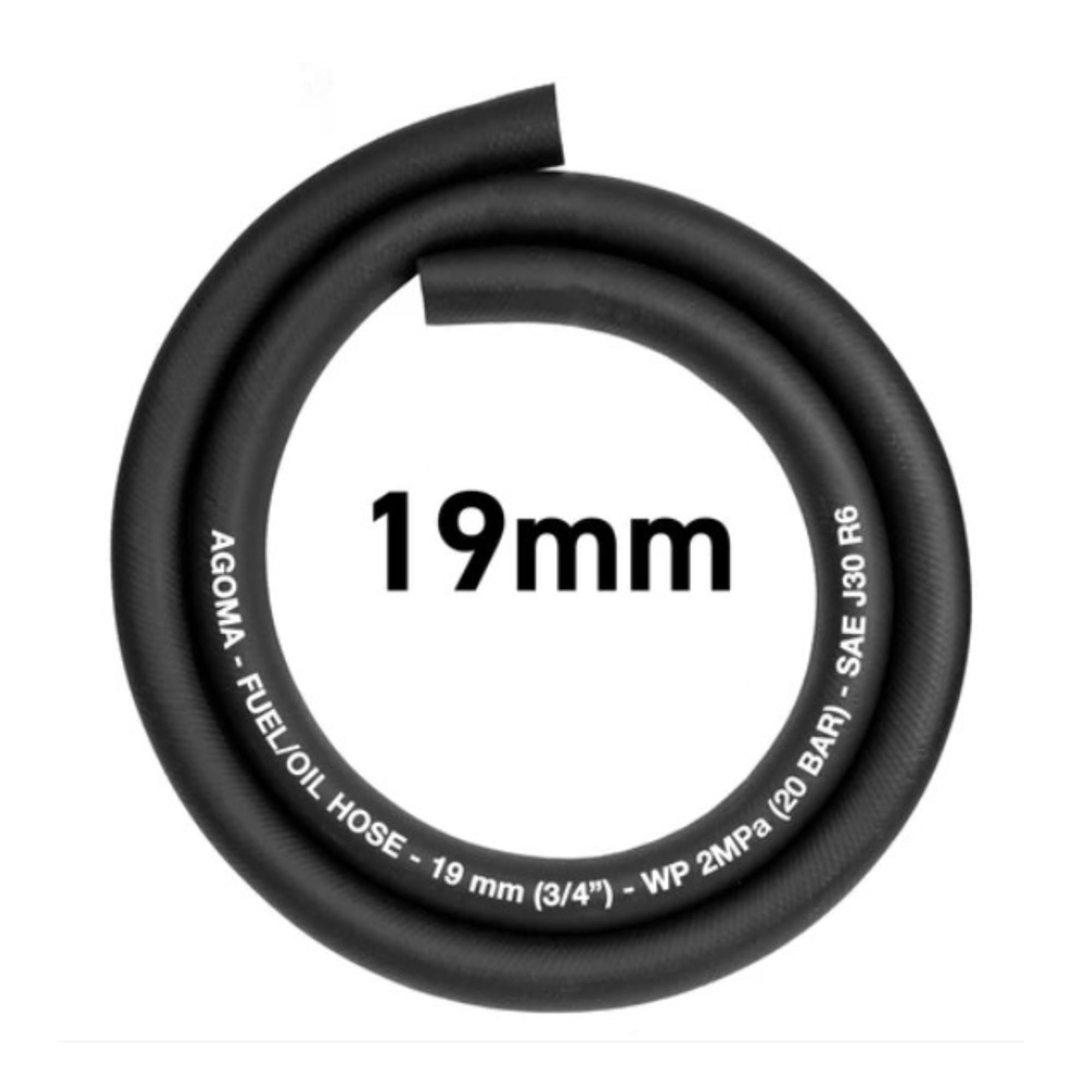 19mm x 3meter Fuel Hose - Reinforced Rubber Hose for Fuel, Diesel, Petrol, Water - Oil-Resistant Flexible Pipe for Engine Fuels, Industrial Use