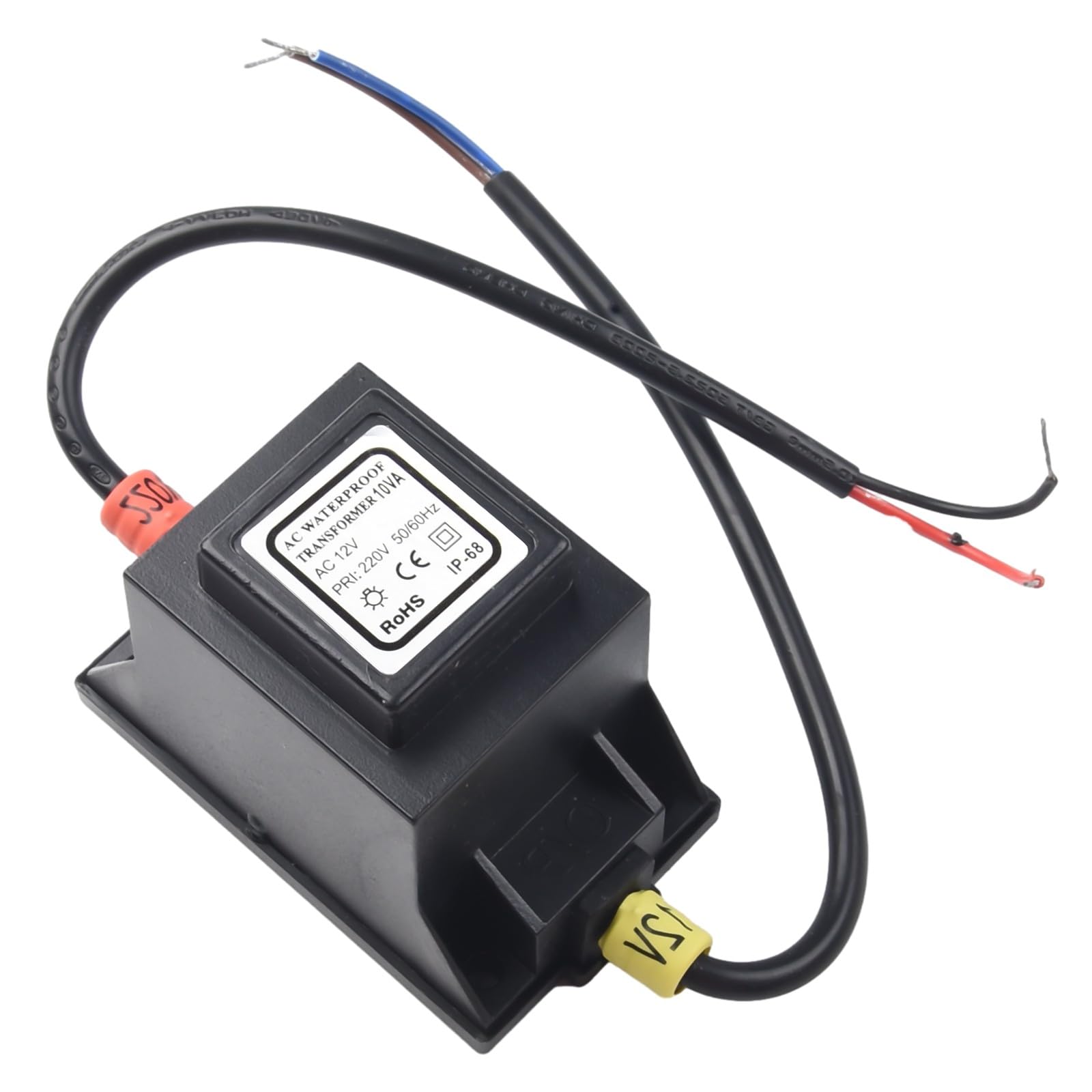 EasyByMall LED Trafo 12V AC/AC Netzteil IP67 Wasserdicht für Gartenbeleuchtung Außen 5W-80W Eingang 220V Kurzschlussschutz