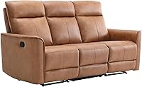 Vista 9 de CANMOV Sofá reclinable manual de dos plazas, sofá cama de 3 plazas reclinable de pared, juego de sofá reclinable de cuero, silla reclinable de 3
