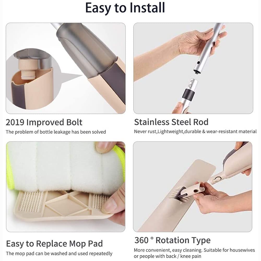 fregona Spray MOP Limpieza Herramienta de Limpieza for el hogar MOPS 360 ° Lavado de Piso Cocina Baldosas Pisos Microfibra Mojo pulverizador MOP mop (Color : Spray Mop with 2pcs Pads)