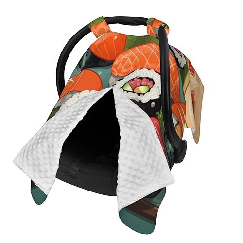 Miniatura 2 de Baby Car Seat Canopy Cover for Mom, Soft Breathable Nursing Breastfeeding Covers Multi Use Stroller Sun Shade Newborn Shower GiftSushi