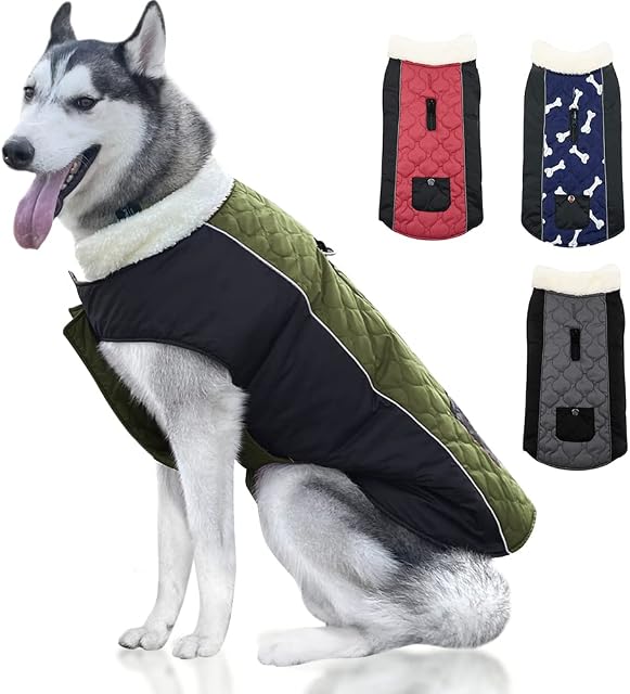 Couner Winter Dog Coat Waterproof Large Dog Winter Coats Dog Coats for Indoor and Outdoor Dog Snow Jacket Pet Dogs Apparel for Cold Weather L