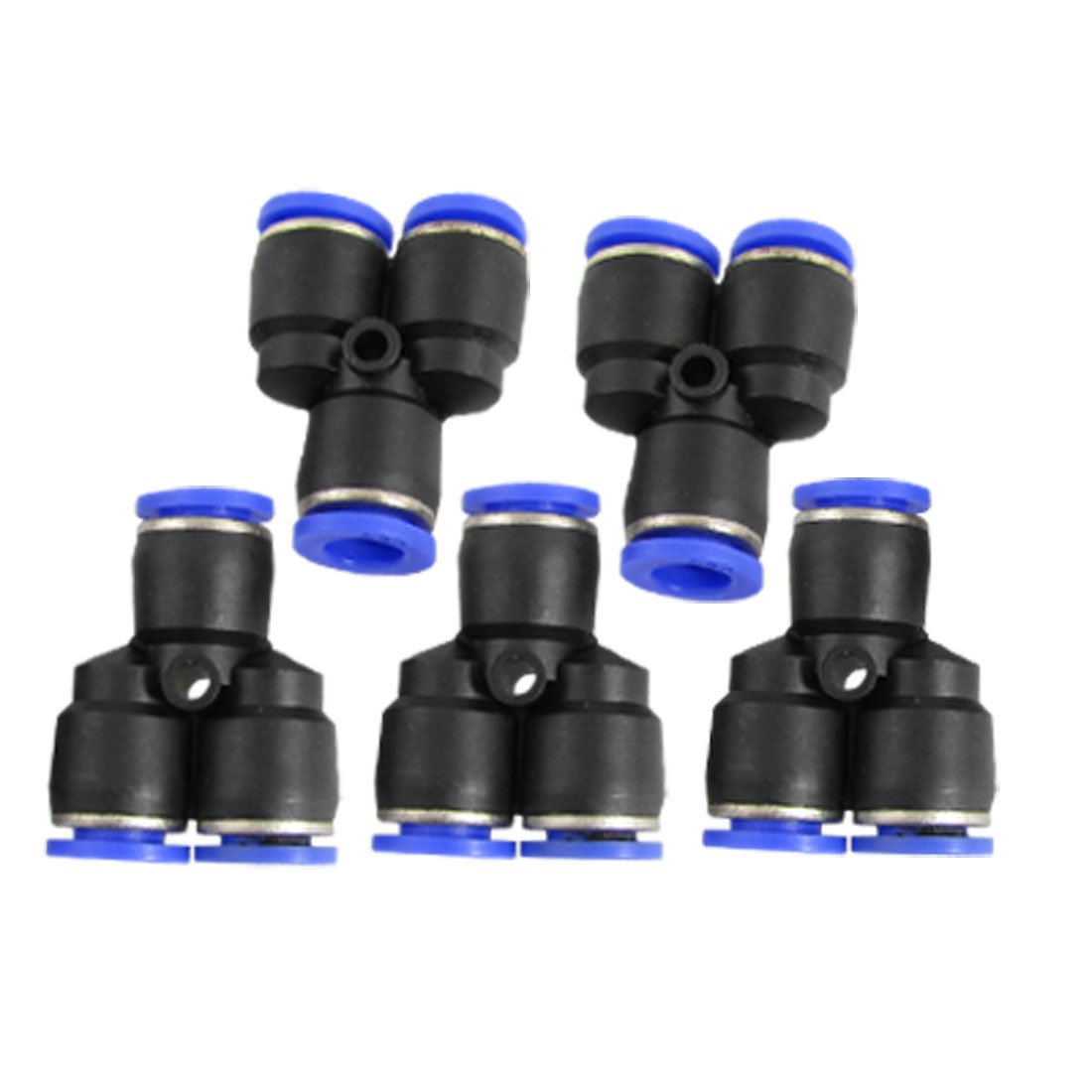 Uxcell Blue, Black Sourcingmap 5Pcs 8Mm Y Shaped Push-To-Connect Pneumatic Fittings
