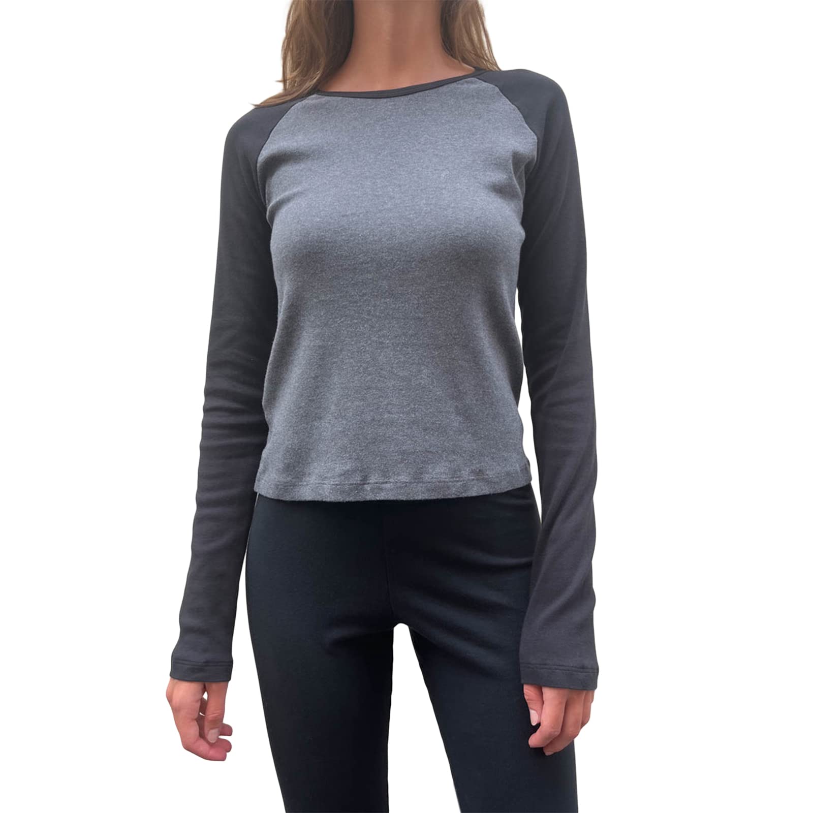 FeMereinaWomen Graphic Print Long Sleeve Crop Top Fairy Grunge Slim Tee Y2K Aesthetic Shirt E-Girls 90s Streetwear