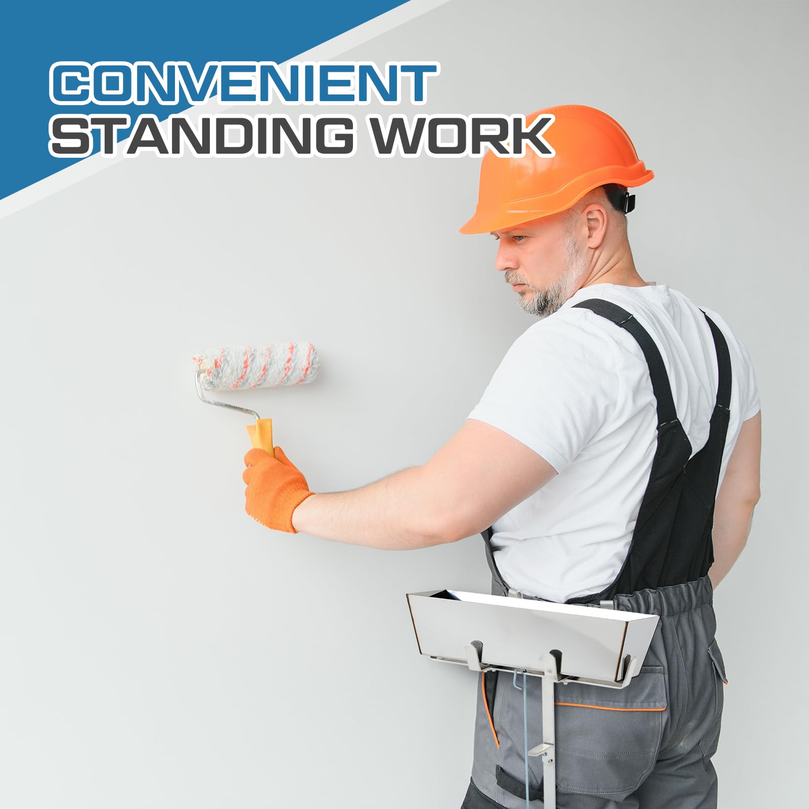 Blulu 1 paquete de soporte de barro para paneles de yeso y soporte de cinta de carrete para acabado de pared, sostiene bandeja de barro de 12 pulgadas y cinta de 500 pies