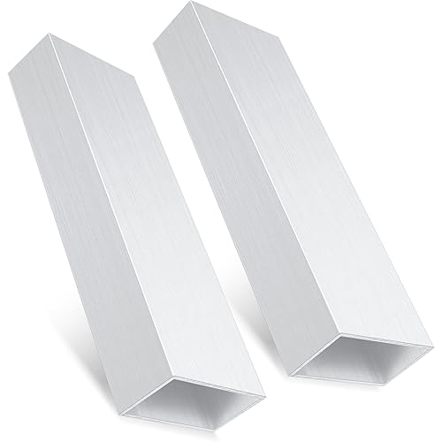 Zonon 2 tubos rectangulares de aluminio 6063 de 2 x 4 pulgadas, tubo cuadrado de 12 pulgadas de largo y 0.125 pulgadas de grosor, tubo de metal