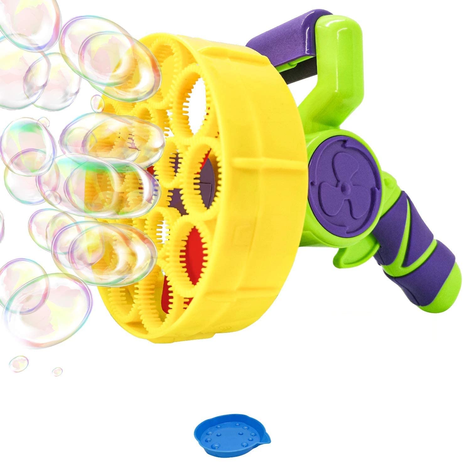 B&K Bubble Machine Gun for Kids and Toddlers, Outdoor Summer Bubbles Blower Toys with Solution Refill, Automatic Large Bubble Maker Toy Guns