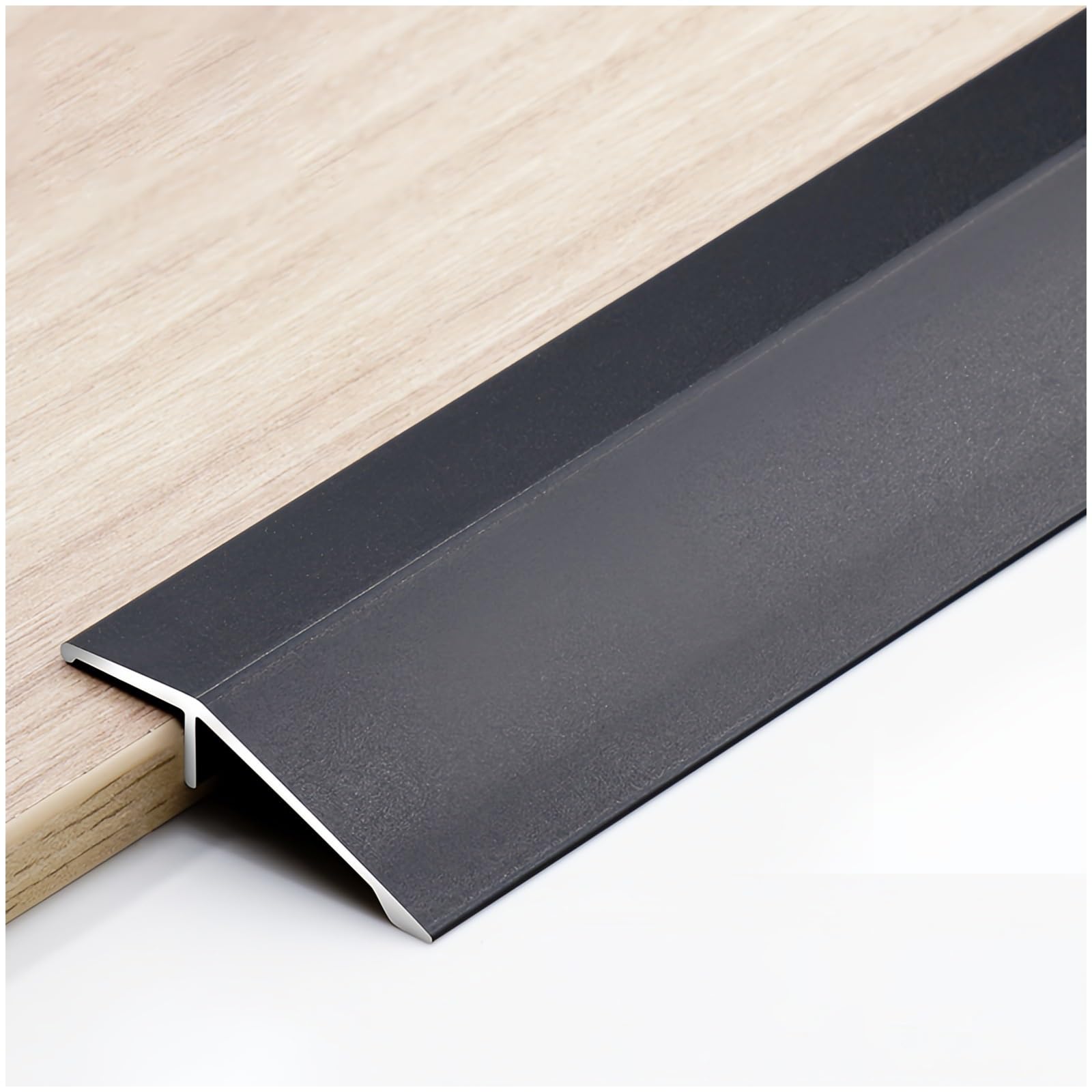 Ramp Edge Profile Threshold Strip, Aluminum Laminate Threshold Ramp, Floor Bar for doorways, for Joining Floor Gaps,Carpet Threshold Transition,Floor Tiles(Black,35mm x 900mm)