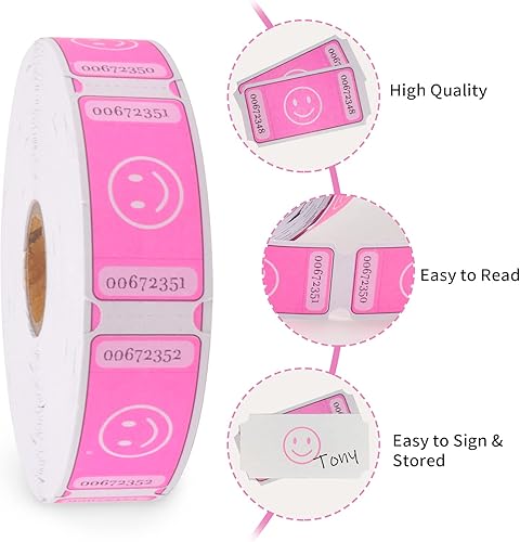 Miniatura 2 de L LIKED Rollo de boletos Smile para rifa, cada boleto de 1 x 2 pulgadas, para eventos, entrada, premio de clase, recaudación de fondos y premios,