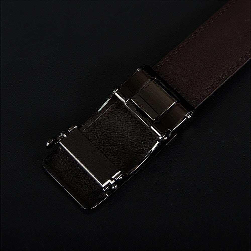 Cinturones de cuero para hombres Cinturón de cuero para hombres Hebilla automática flexible y duradera Cinturón deslizante de lujo Vestido con trinquete Cinturones elegantes Regalo para traj