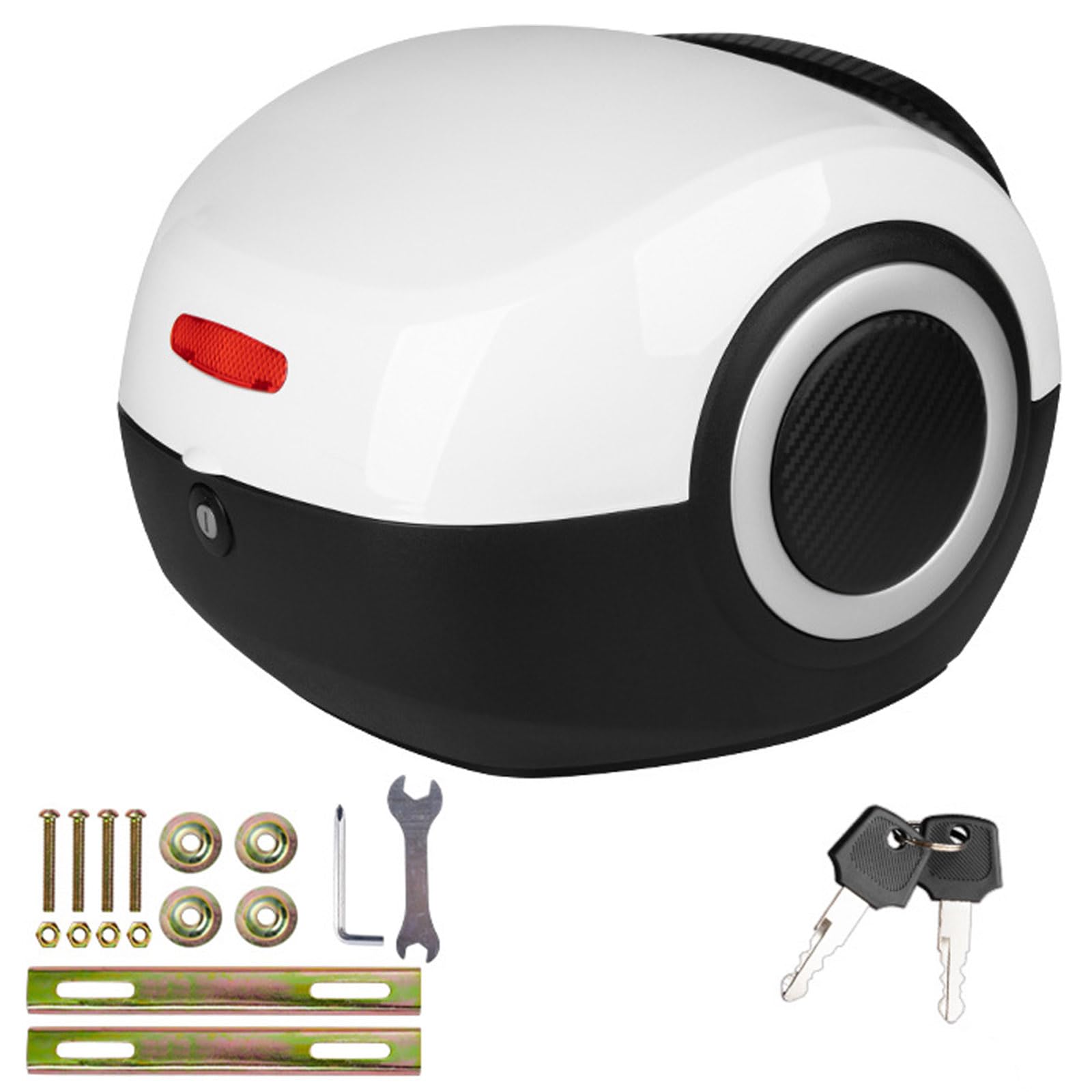 KFGISD, With Backrest and Security Lock Motorcycle Tail Box with Mounting Plate and Accessorie ,Motorcycle Top Box(White)