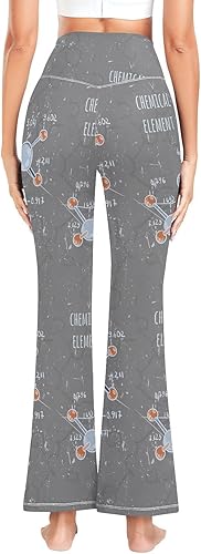 Vista 3 de ALAZA Pantalones de yoga para mujer, diseño de laboratorio de química, color verde oscuro