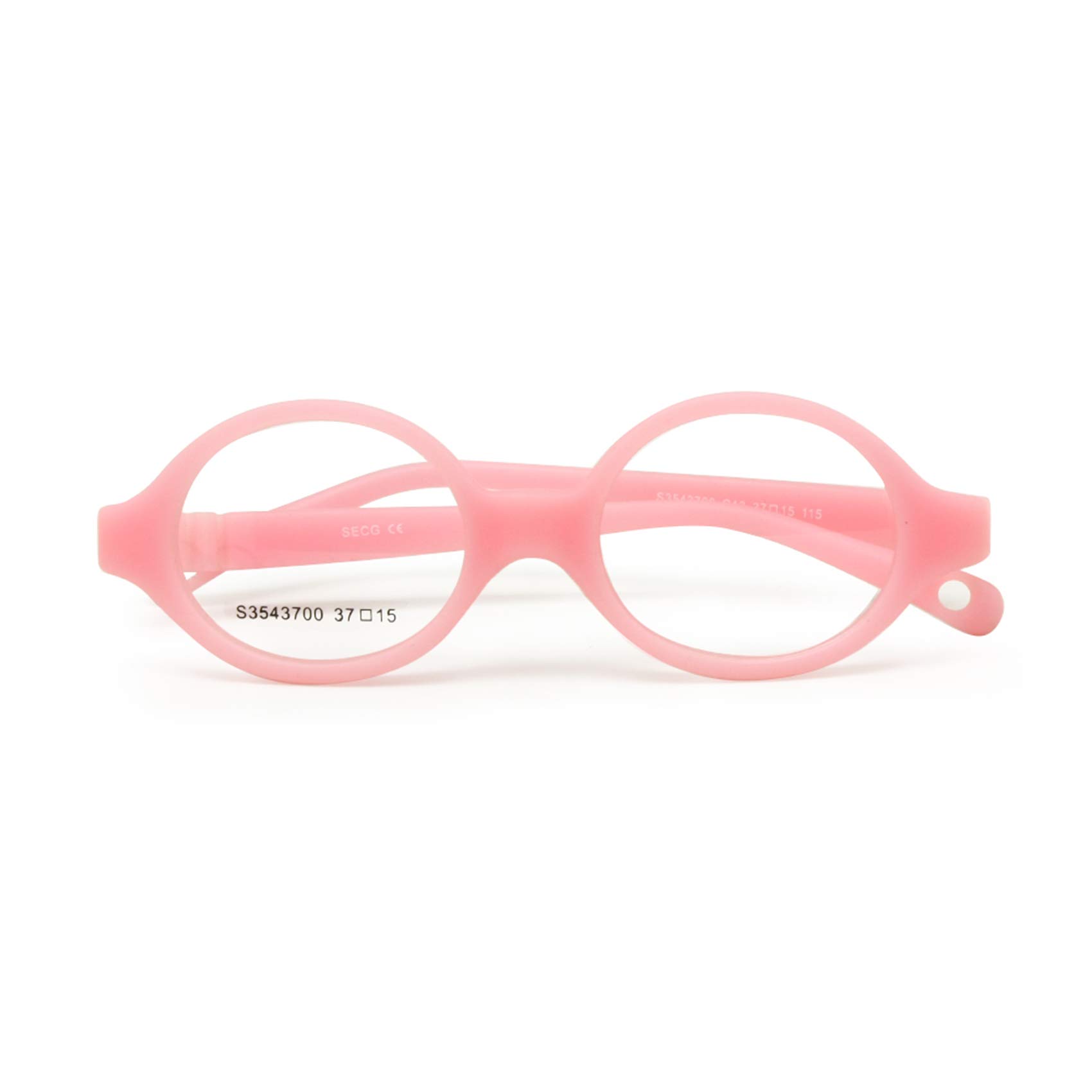 EnzoDate Baby Glasses Size 37 No Screw Safe Bendable with Strap, Flexible Optical Children Round Frame with Regular Lenses, Kids Eyeglasses & Cord (pink) for Ages 0-1Y - Image 4 thumbnail