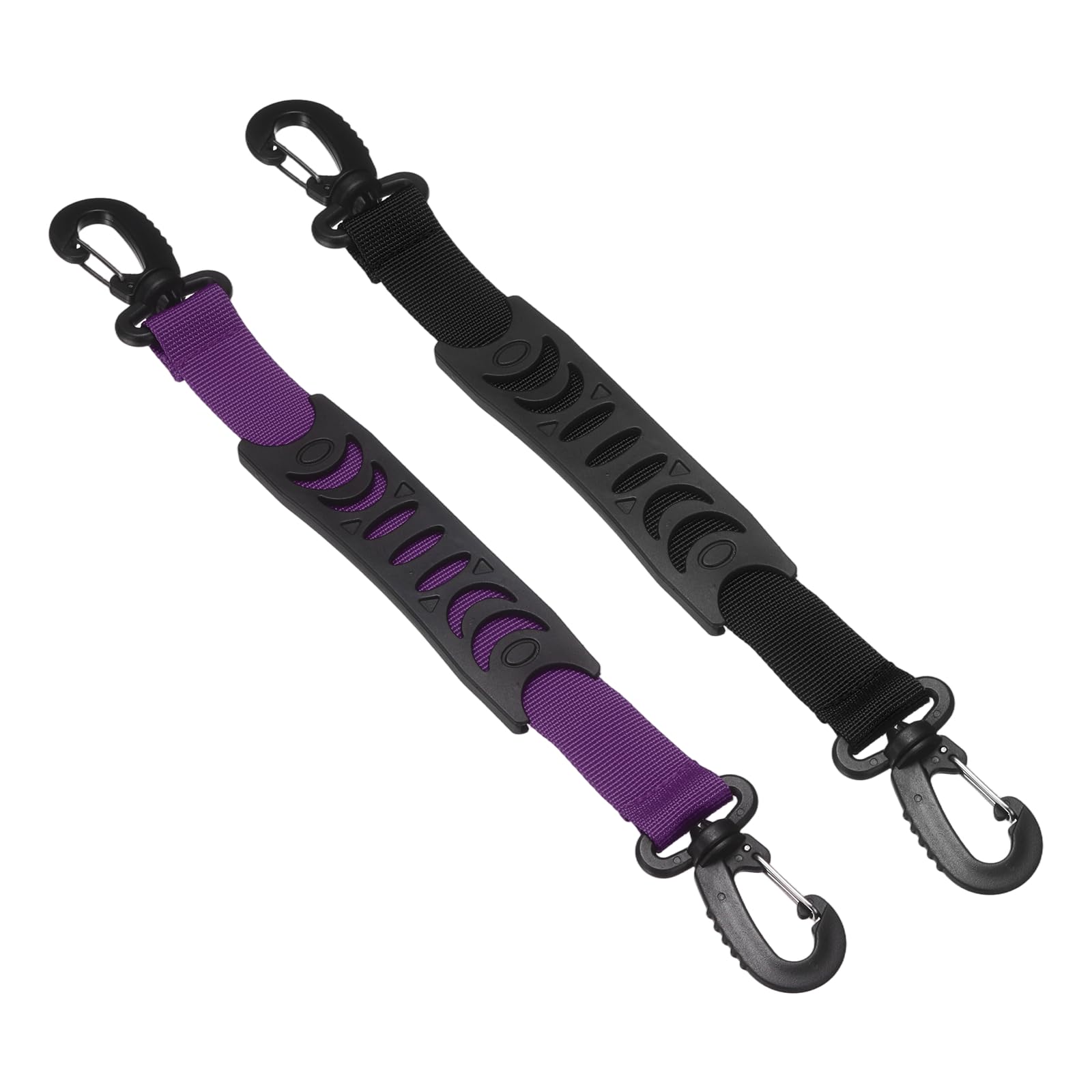 YELARXI Roller Skate Lifter, Skate Leash with Carrying Handle Buckle Fixing Accessory 13 Inch & 2 Pack & Nylon & Black/Purple - Fitting for (Ski Boots/Snowboard Shoes/Skating Shoes)