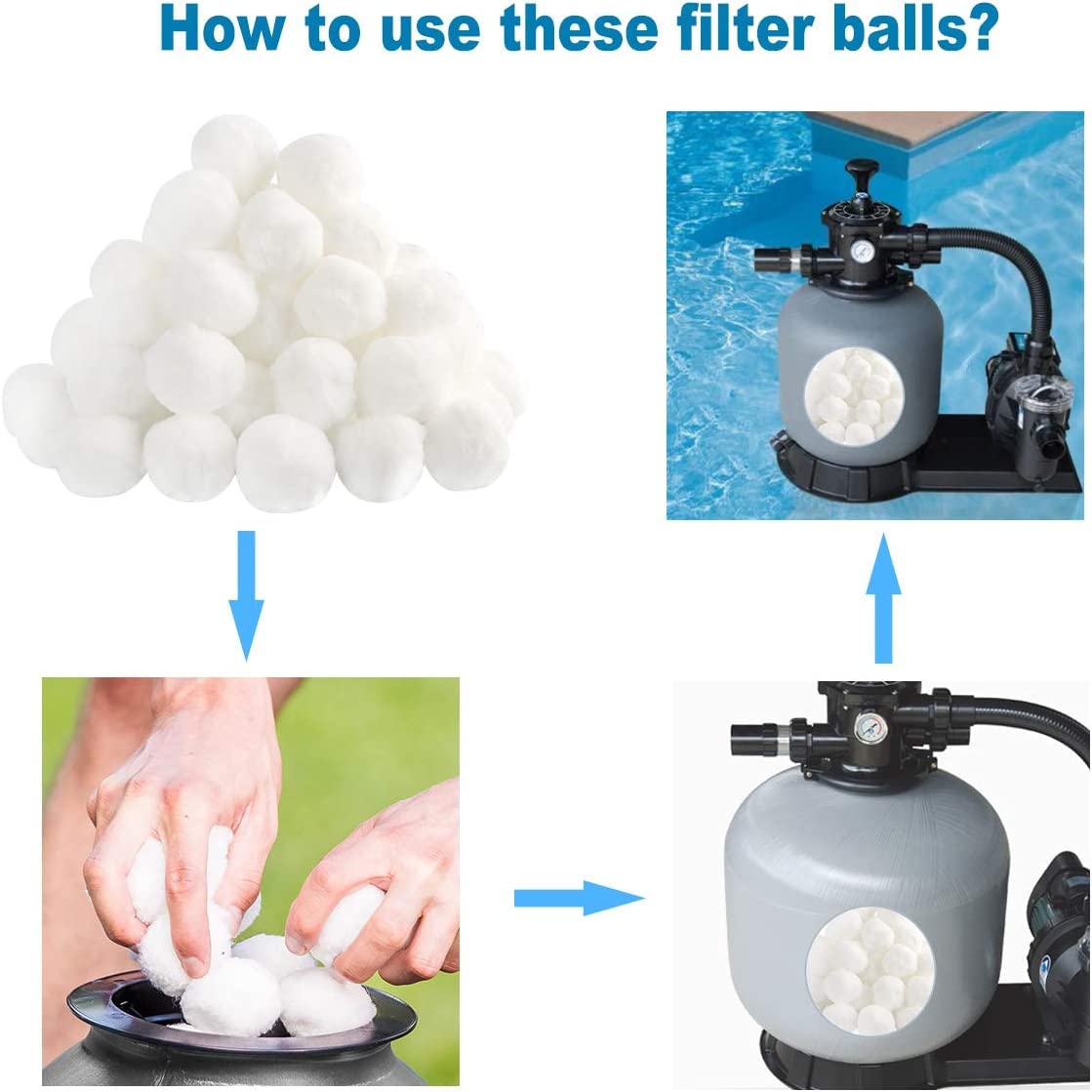 Boules Filtrantes Pour Piscine 1400g - Remplacent 50kg De Sable - Diamètre 50 Mm - Polyester