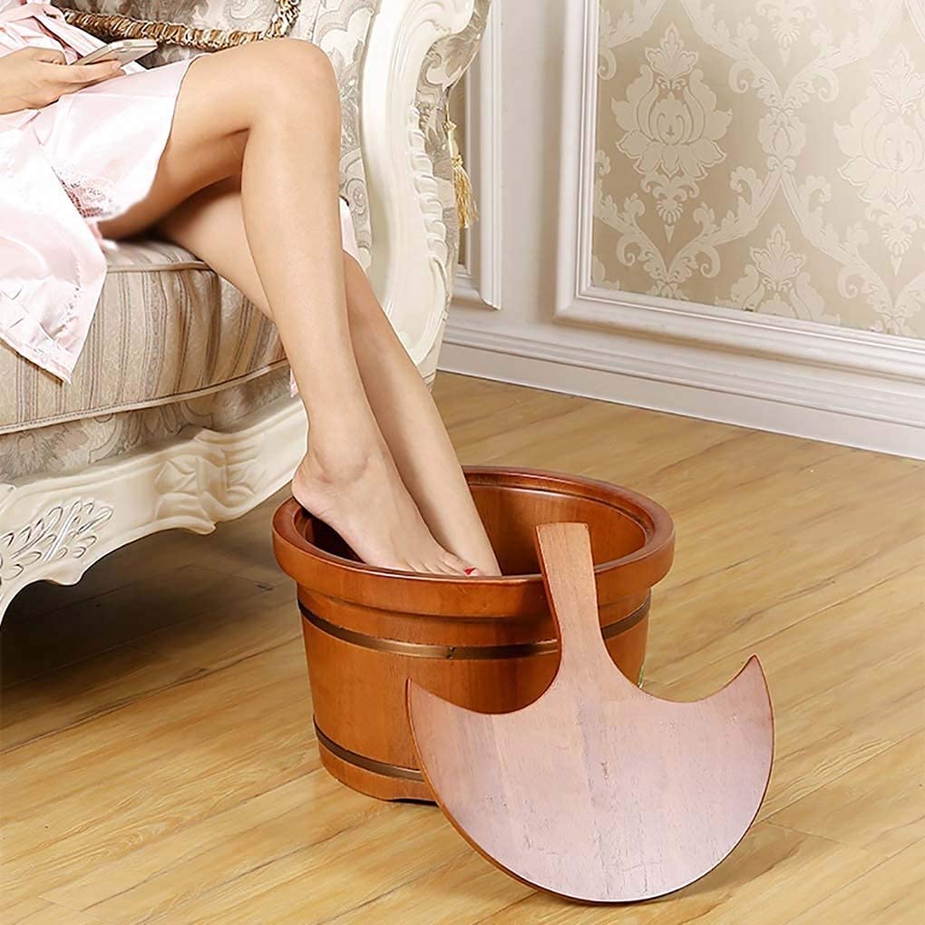 Vaschetta per pediluvio, Vaschetta per pediluvio in Legno, Secchio per Vasca per pediluvio, Massaggio, Spa, Sauna, Ammollo, Pediluvio Secchio in Legno Spa per pediluvi Lavabo per Uso Domestico