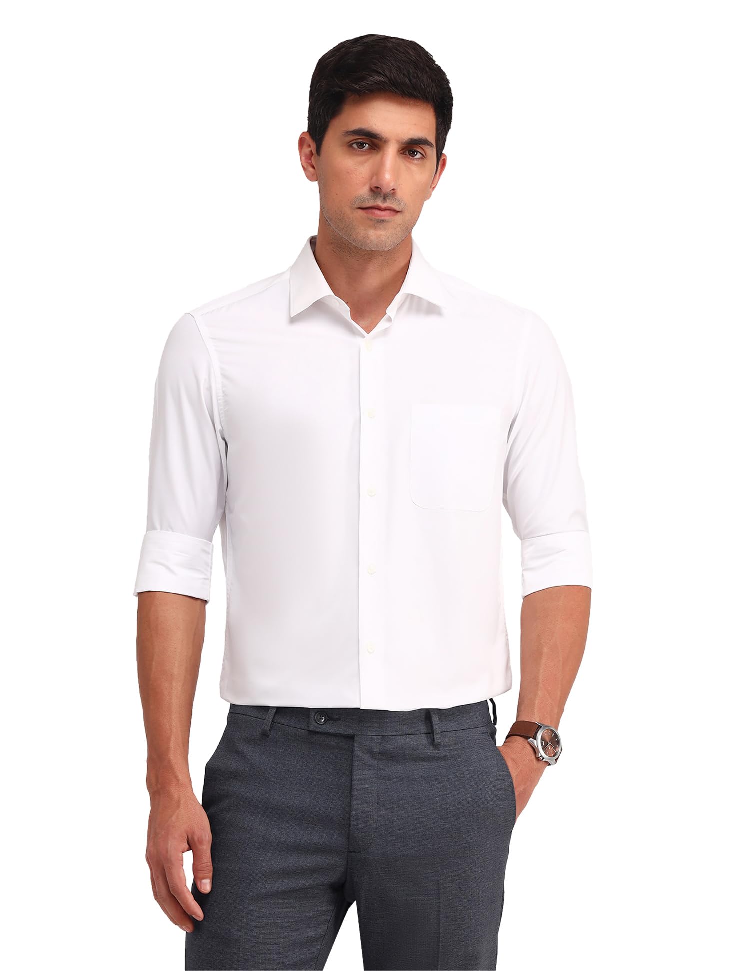 AD by Arvind Regular Fit Solid Twill Shirt-picture-17
