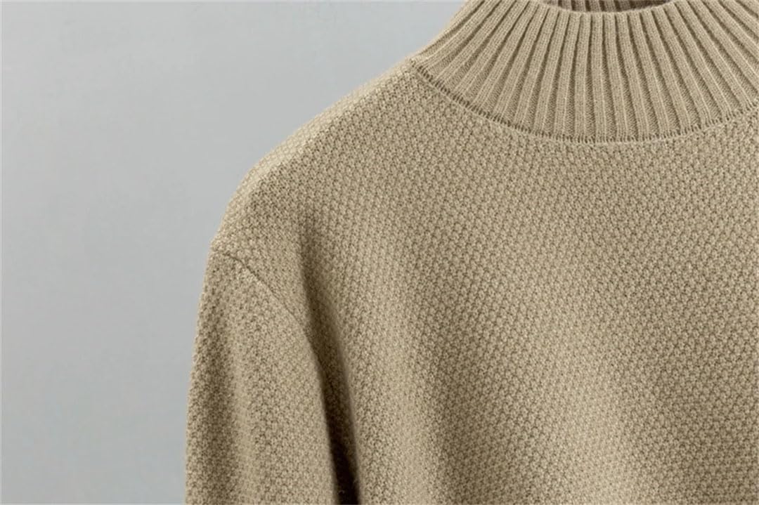 Tuta da donna basic in maglia con maglione allentato + pantaloni a gamba larga, set da 2 pezzi