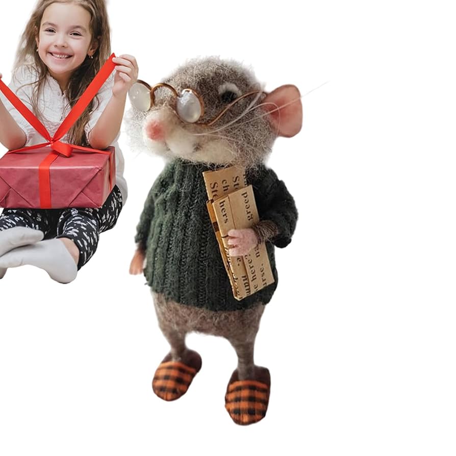 羊毛フェルト人形　ねずみさん、ハンドメイド sold❣️羊毛フェルト ねずみさん ハンドメイド