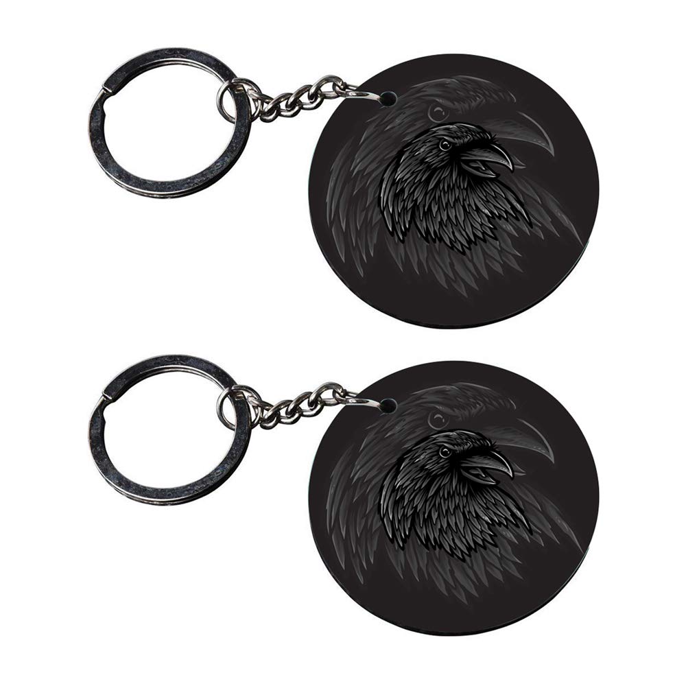 tinywalk Rajasthani Couple Keychain Set of 2 | Printed Wooden/MDF Key Ring with Metal Chain | Traditional Indian Cartoon Design | Gift for Wedding, Anniversary, Couples