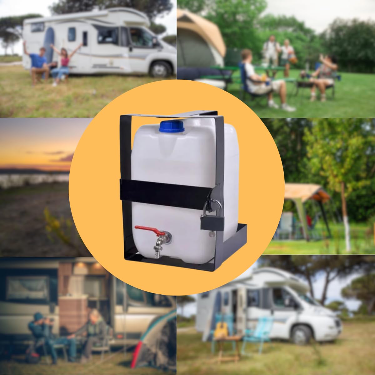 Wasserkanister 20l aus Kunststoff, Wasserbehälter mit Hahn, Trinkwasserkanister Kanister Behälter Wassertank, Kunststoffkanister, für Haus-, Garten-, Auto- und Camping usw, dichten Verschluss