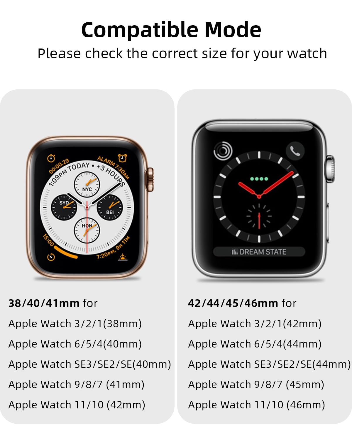 Juego de 2 correas de nailon extensible compatibles con Apple Watch para niños, 38 mm, 40 mm, 41 mm, 42 mm, 44 mm, 45 mm, 46 mm con hebilla fácil de poner