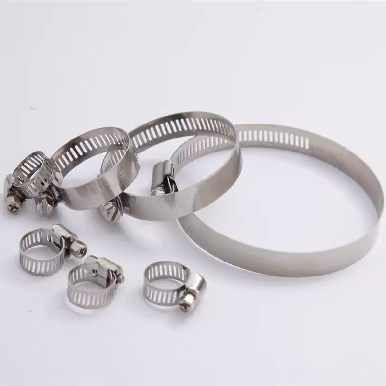 60/80/91/101-teiliges Schlauchschellen-Set aus Edelstahl, 8 bis 44 mm, verstellbare Antriebsschlauchschellen, Rohrschellen, Schneckengrößen-Schellen für Kraftstoffleitungen (60 Stück im Karton)
