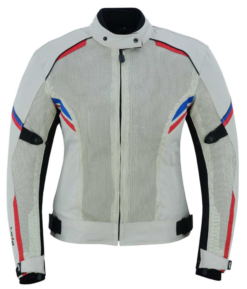 LOVO - Chaqueta Perforada Tricapa de Verano para Moto Mujer - Chaqueta Moto Verano Mujer Ligera y Transpirable - Chaqueta Moto Mujer Verano con Estilo Deportivo - Cazadora Moto Mujer