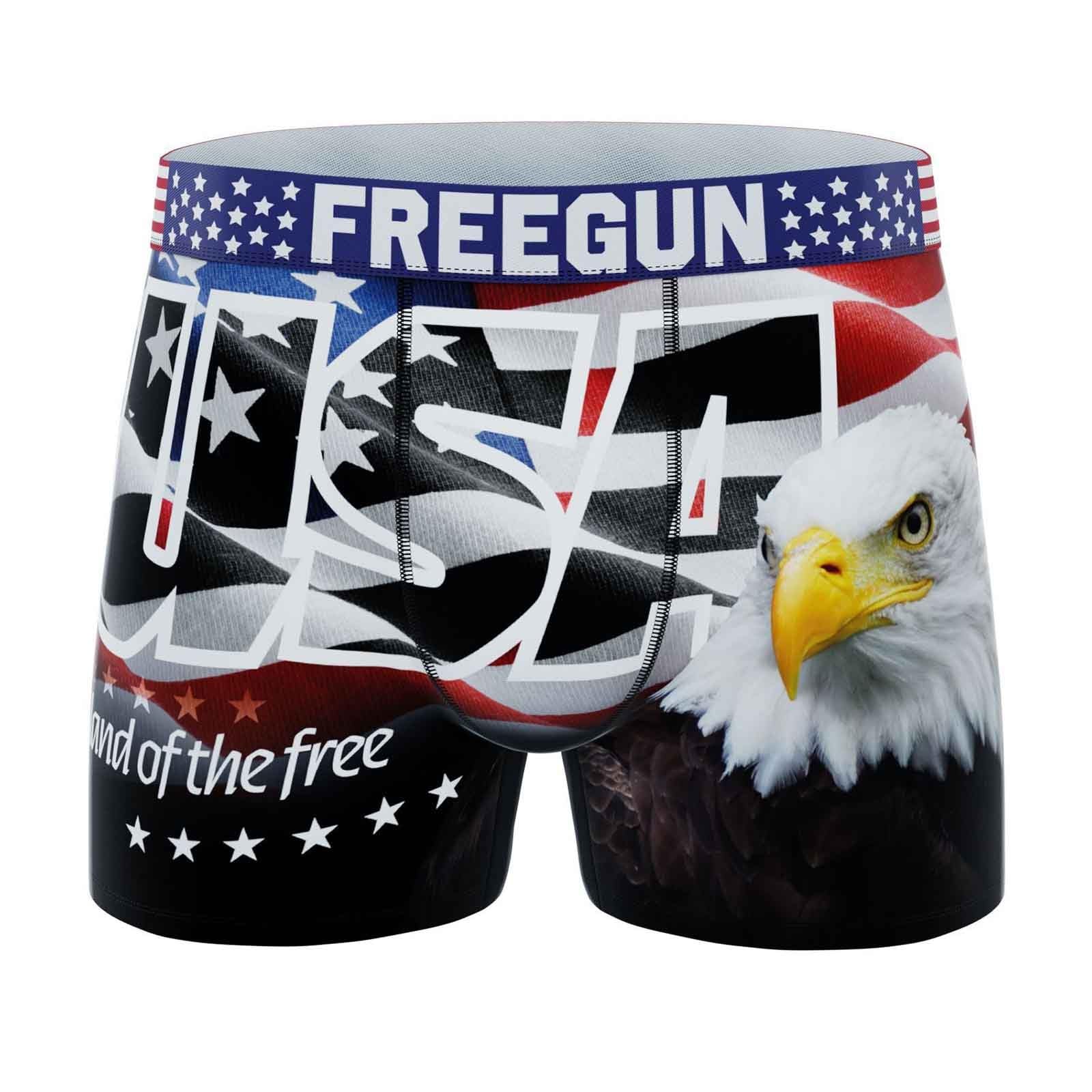 Freegun Men's Flag Eagle P85 Usa Collection Boxer Shorts, M