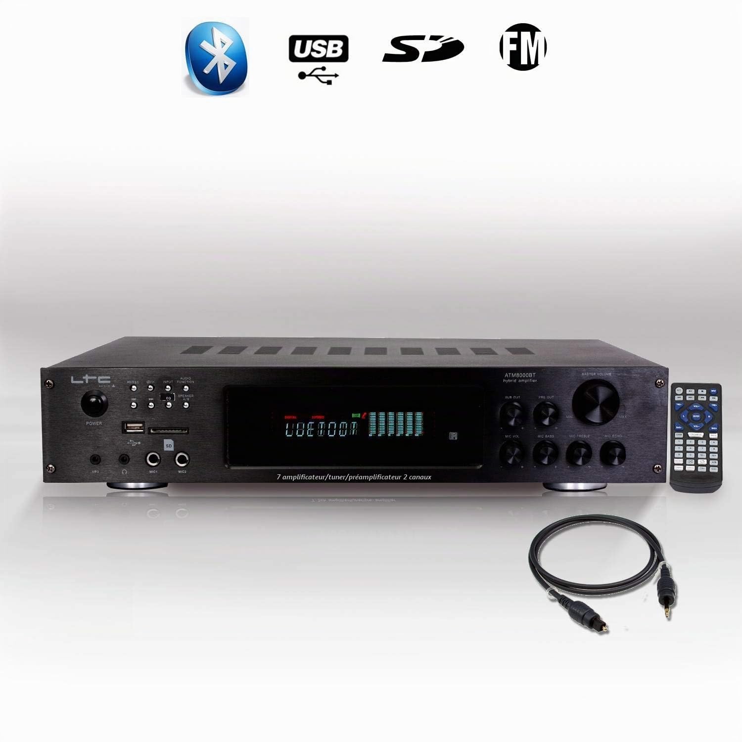 Beng Ensemble Home-cinéma HiFi 1240W + ampli 360W V9B-BK+ATM8000BT + Cable