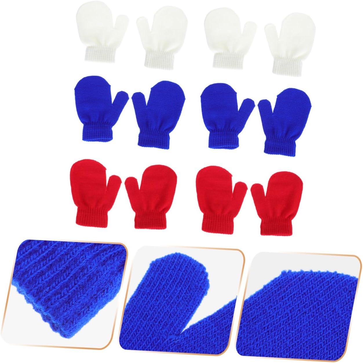 6pairs Boys and Girls Knitted Winter Mittens Comfortable Outdoor Gloves for Boys and Girls Lightweight Warm Design Skin-friendly Lining Easy to Carry for Ages