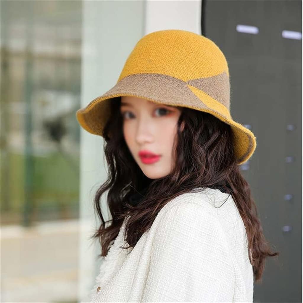 Czapki Ciepła dzianinowa czapka damska uniwersalna rybaczka randka blok kolorów (rozmiar uniwersalny)