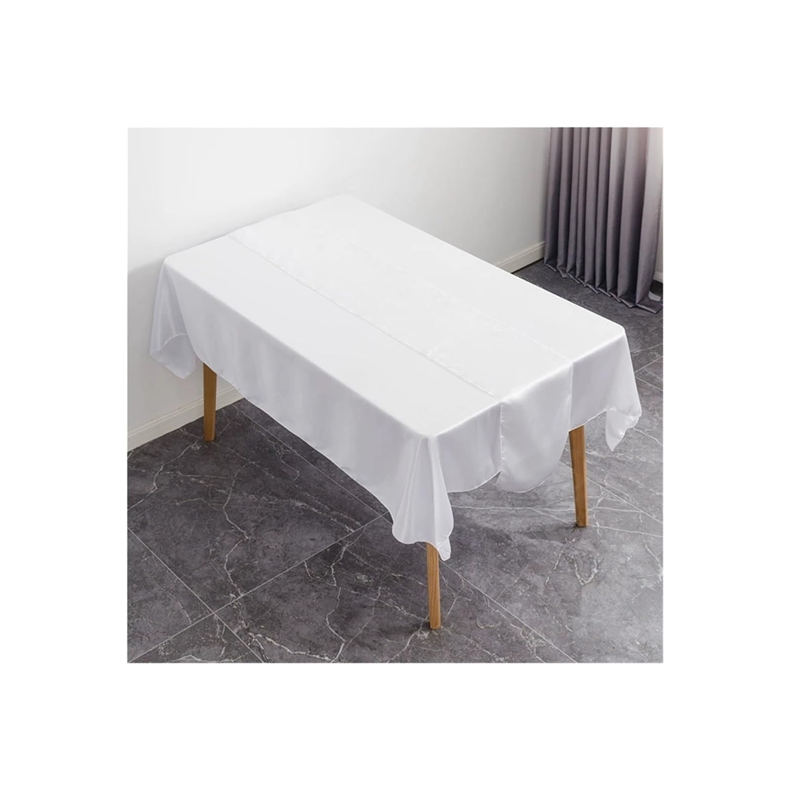 Table Runner 6Pcs Wedding Party Shiny Satin Table Runner Silk For Birthday Christmas Banquets Decoration(White)