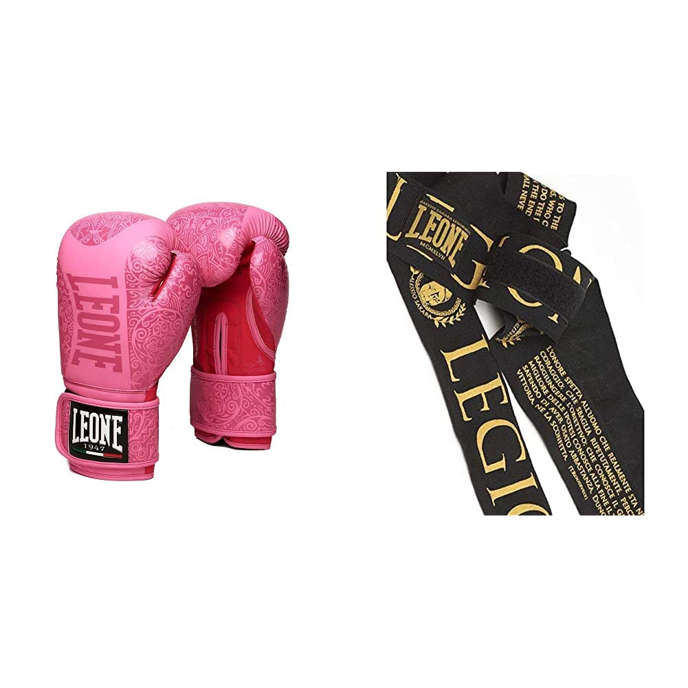LEONE 1947 - Guanti Boxe Maori Guanti Da Boxe, Unisex – Adulto, rosa, 10 oz M