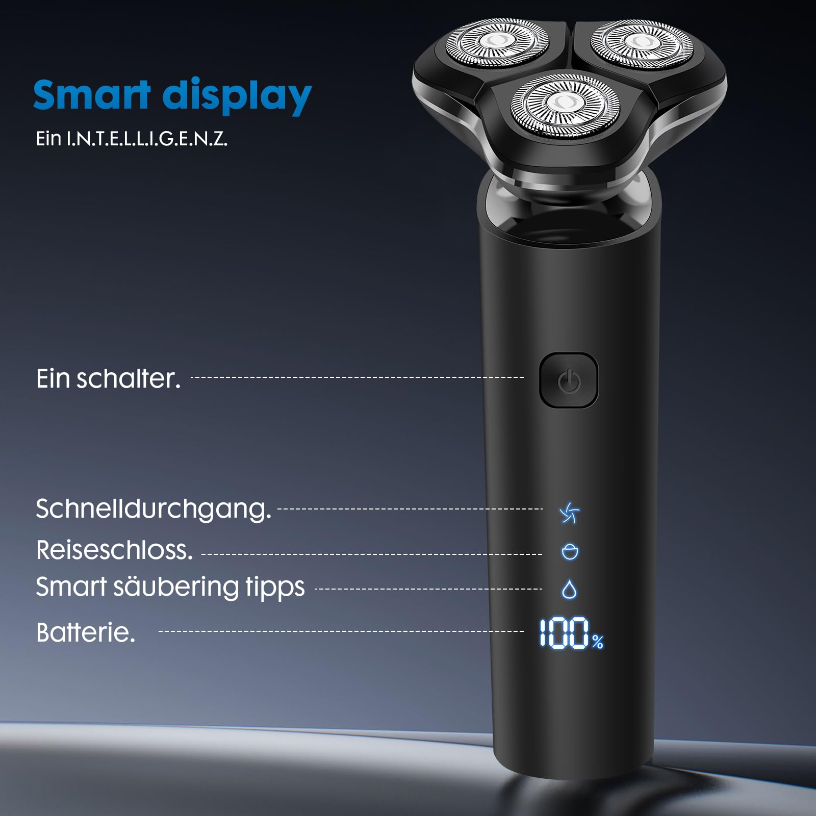 Rasierer Herren Elektrisch, 2026 verbesserter männlicher Bartschneider, wasserdichter Nass- / Trockenrasierer, aufladbarer Elektrorasierer für Männer mit LED-Anzeige, USB-C-Schnelladung