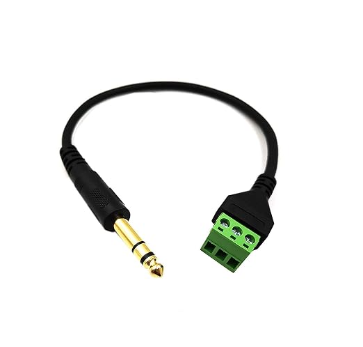 Cable adaptador Jack 6.35mm TRS a terminal 3 pines 30cm miniatura 4