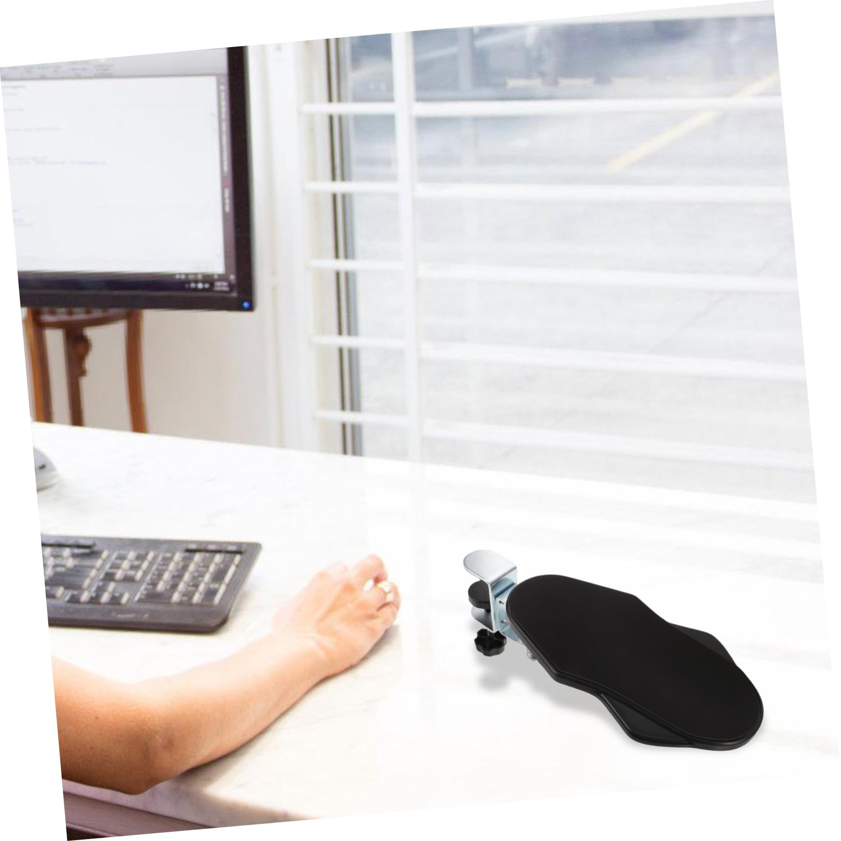 Reposabrazos Soporte para Muñeca Extensor de Escritorio Ergonómico en Abs y Hierro Diseño Plegable Adecuado para Oficina y Viajes de Negocios