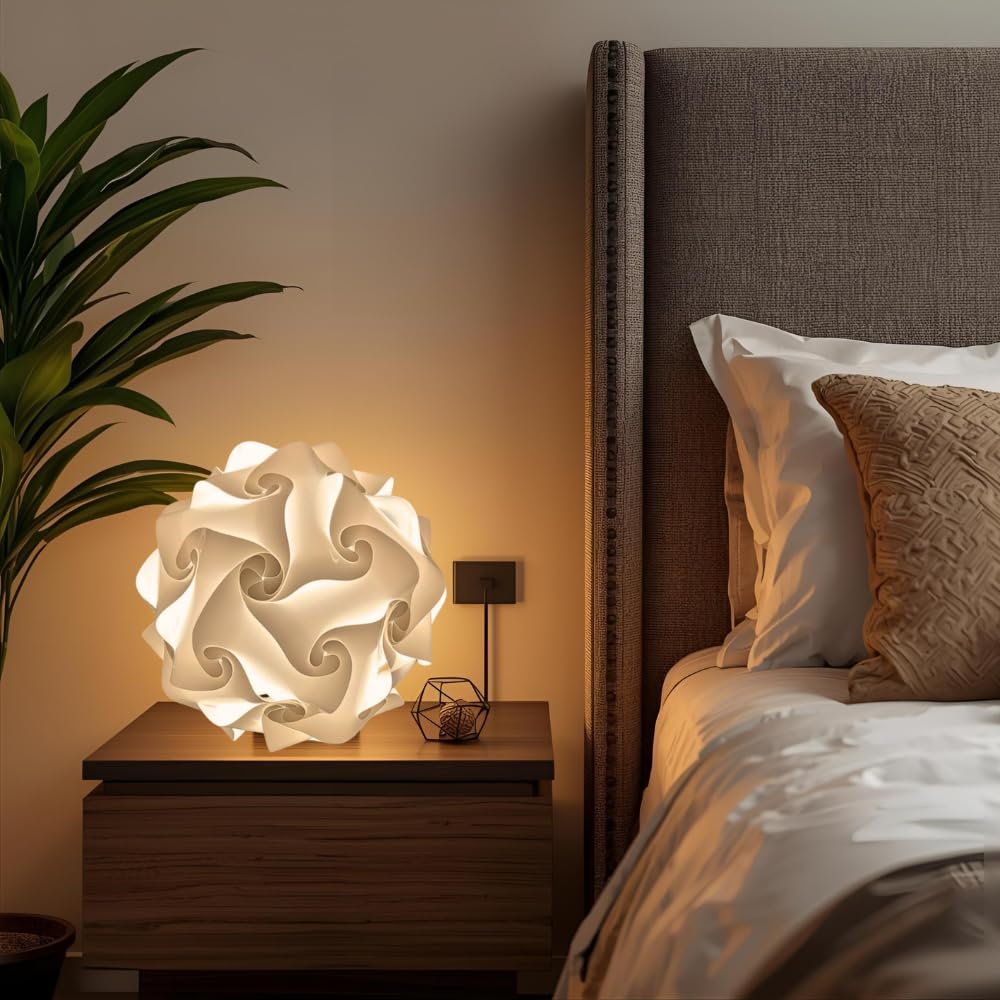 Lampadesign Lampada da comodino camera da letto Abat jour moderna tavolino tavolo soggiorno scrivania FIOCCO Sfera diametro 23 cm Lampade Lumi comodini Lampadine a Led E27 Luce calda soft lettura