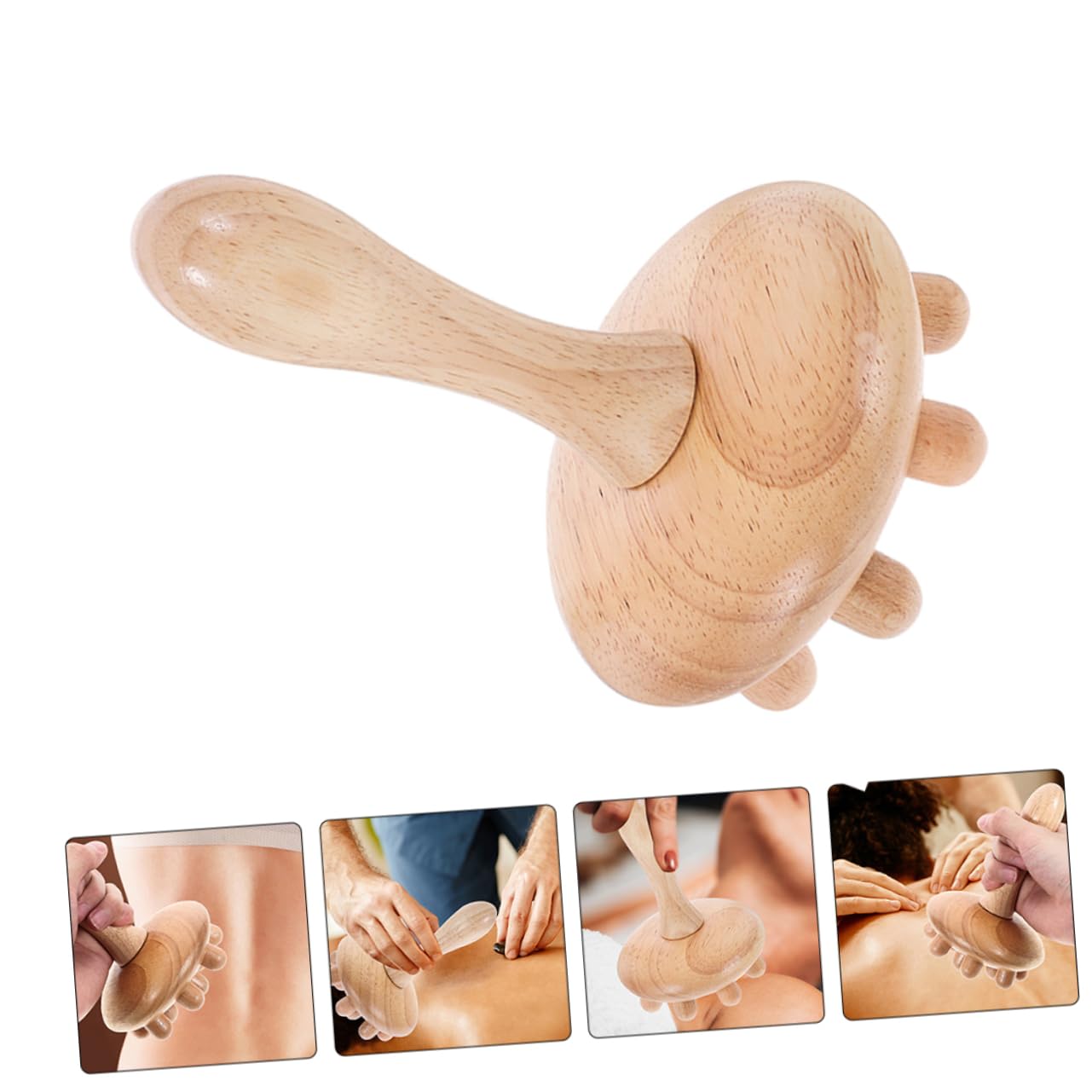 Vaguelly 2 Stück Holzmassagekamm für Kopfhaut Kleiner Kamm mit Breiten Zinken Ergonomischer Griff zur Entspannung