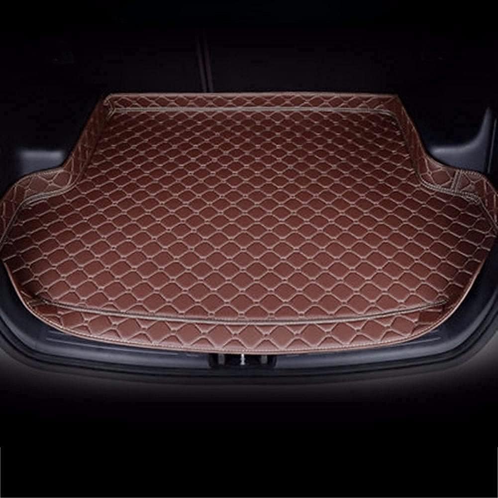 Tapis de coffre pour Skoda Rapid 5-Door liftback NH3 2012-2017 en cuir marron café