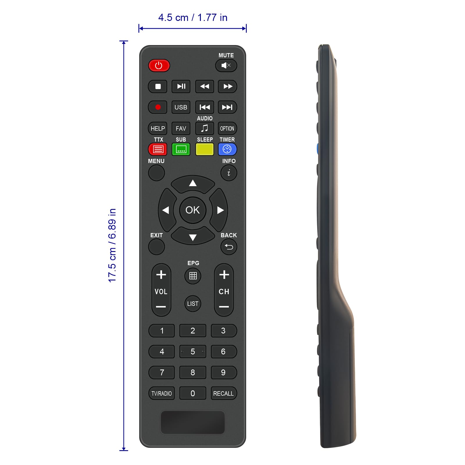 VINABTY Telecomando di Ricambio applicabile per Telesystem TS9018 Decoder tivùsat TS9018HEVC e ODE718HEVC