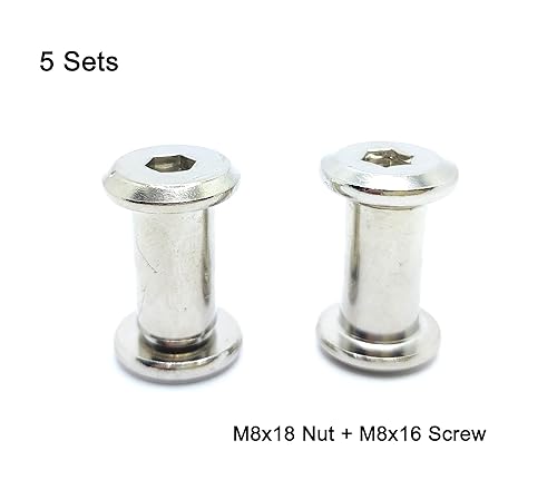 Miniatura 9 de Poste de tornillo apto para orificios de 38 pulgadas (0.394 in) de diámetro, macho M8x100mm hembra 0.709 in hexagonal pernos de unión para muebles