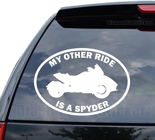 DiamondCutStickerz My Other Ride - Calcomanía de tres ruedas para motocicleta, automóvil, camión, motocicleta, parachoques, ventana, laptop,