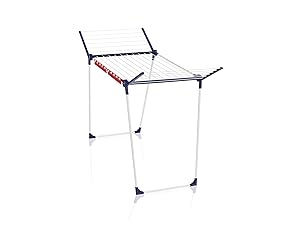 Leifheit Standtrockner Pegasus 180 Solid, Wäscheständer mit Flügeln für Lange Kleidungsstücke, standfester Flügelwäschetrockner für drinnen und draußen, klappbar